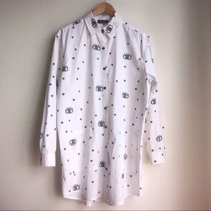 Lazy Oaf eyelash button up shirt